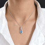 D'Joy - Boulder Opal Solitaire Pendant with Chain (Size 20) in Rhodium Overlay Sterling Silver 1.50 Ct._4475725_1
