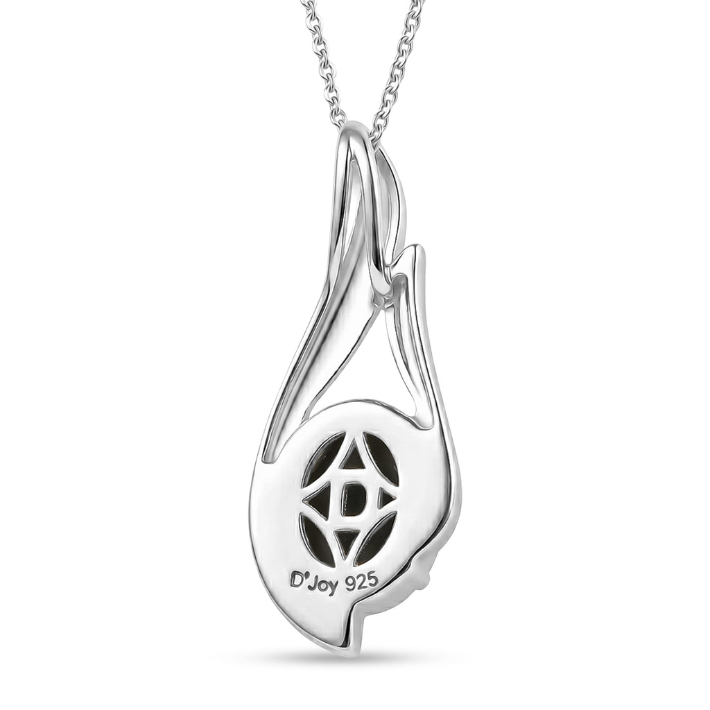 D'Joy - Boulder Opal Solitaire Pendant with Chain (Size 20) in Rhodium Overlay Sterling Silver 1.50 Ct._4475725_4