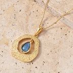 D'Joy - Boulder Opal Pear Cut Solitaire Pendant with Chain (Size 20) in Yellow Gold Plated Sterling Silver_4475729_2
