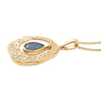 D'Joy - Boulder Opal Pear Cut Solitaire Pendant with Chain (Size 20) in Yellow Gold Plated Sterling Silver_4475729_3