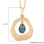 D'Joy - Boulder Opal Pear Cut Solitaire Pendant with Chain (Size 20) in Yellow Gold Plated Sterling Silver_4475729_5