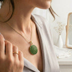 D'Joy - Natural Chrome Diopside Floral Cluster Pendant with Chain (Size 20) in 18K Vermeil Yellow Gold Plated Sterling Silver 14.40 Ct, Silver Wt. 10.30 Gms_4475946_3