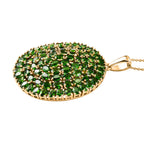D'Joy - Natural Chrome Diopside Floral Cluster Pendant with Chain (Size 20) in 18K Vermeil Yellow Gold Plated Sterling Silver 14.40 Ct, Silver Wt. 10.30 Gms_4475946_5