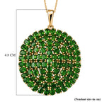 D'Joy - Natural Chrome Diopside Floral Cluster Pendant with Chain (Size 20) in 18K Vermeil Yellow Gold Plated Sterling Silver 14.40 Ct, Silver Wt. 10.30 Gms_4475946_7