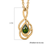 D'Joy - Natural Chrome Diopside Solitaire Pendant in Yellow Gold Plated Sterling Silver with Chain (Size 20)_4475951_5