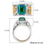 Set of 2 - EverTrue Peacock Triplet Quartz Ring in Two Tone Plating 3.70 Ct._4476692_6