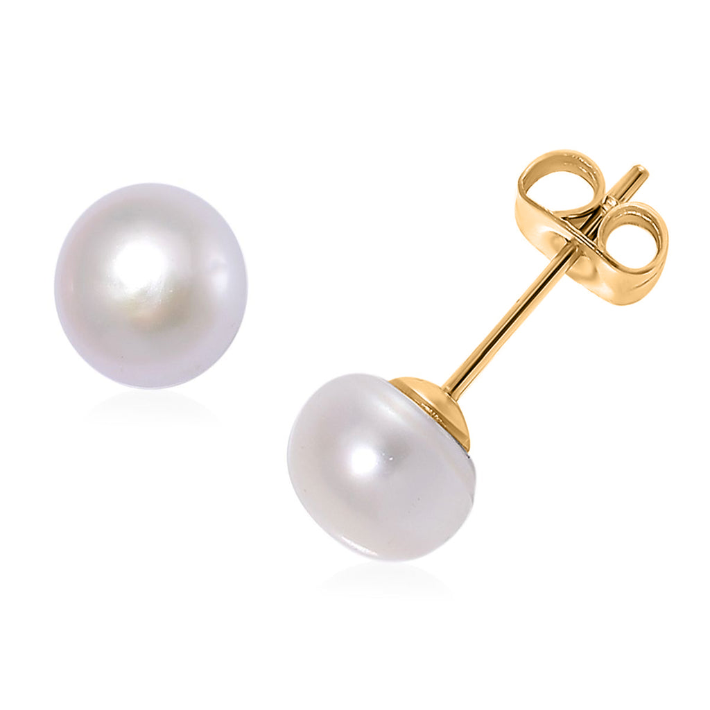 WOW Deal - Set of 5 - Multi Colour Fresh Water Pearl Stud Earrings with Push Backs in Yellow Gold Tone 12.50 Ct._4476881_3