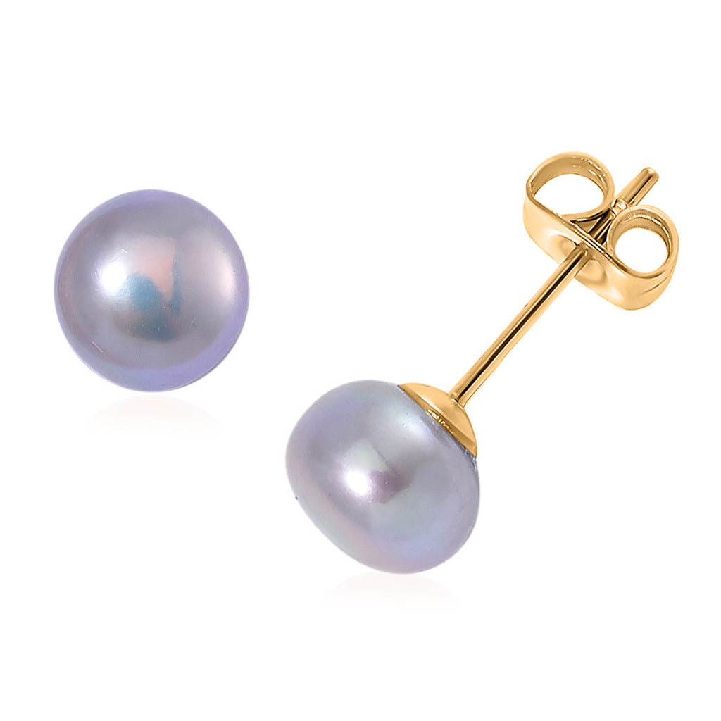 WOW Deal - Set of 5 - Multi Colour Fresh Water Pearl Stud Earrings with Push Backs in Yellow Gold Tone 12.50 Ct._4476881_4