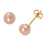 WOW Deal - Set of 5 - Multi Colour Fresh Water Pearl Stud Earrings with Push Backs in Yellow Gold Tone 12.50 Ct._4476881_5