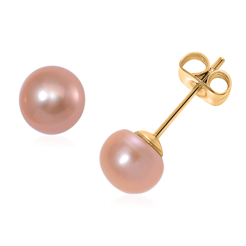 WOW Deal - Set of 5 - Multi Colour Fresh Water Pearl Stud Earrings with Push Backs in Yellow Gold Tone 12.50 Ct._4476881_6