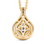 D'Joy - Tanzanite & White Zircon Halo Pendant with Chain (Size 20) in Yellow Gold Plated Sterling Silver_4476889_4