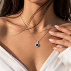 Iolite,  Moissanite Pendant with Torn Chain 19DC (Size 20) in Rhodium Overlay Sterling Silver 0.30 ct  2.500  Ct._4477042_1