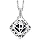 Iolite,  Moissanite Pendant with Torn Chain 19DC (Size 20) in Rhodium Overlay Sterling Silver 0.30 ct  2.500  Ct._4477042_5