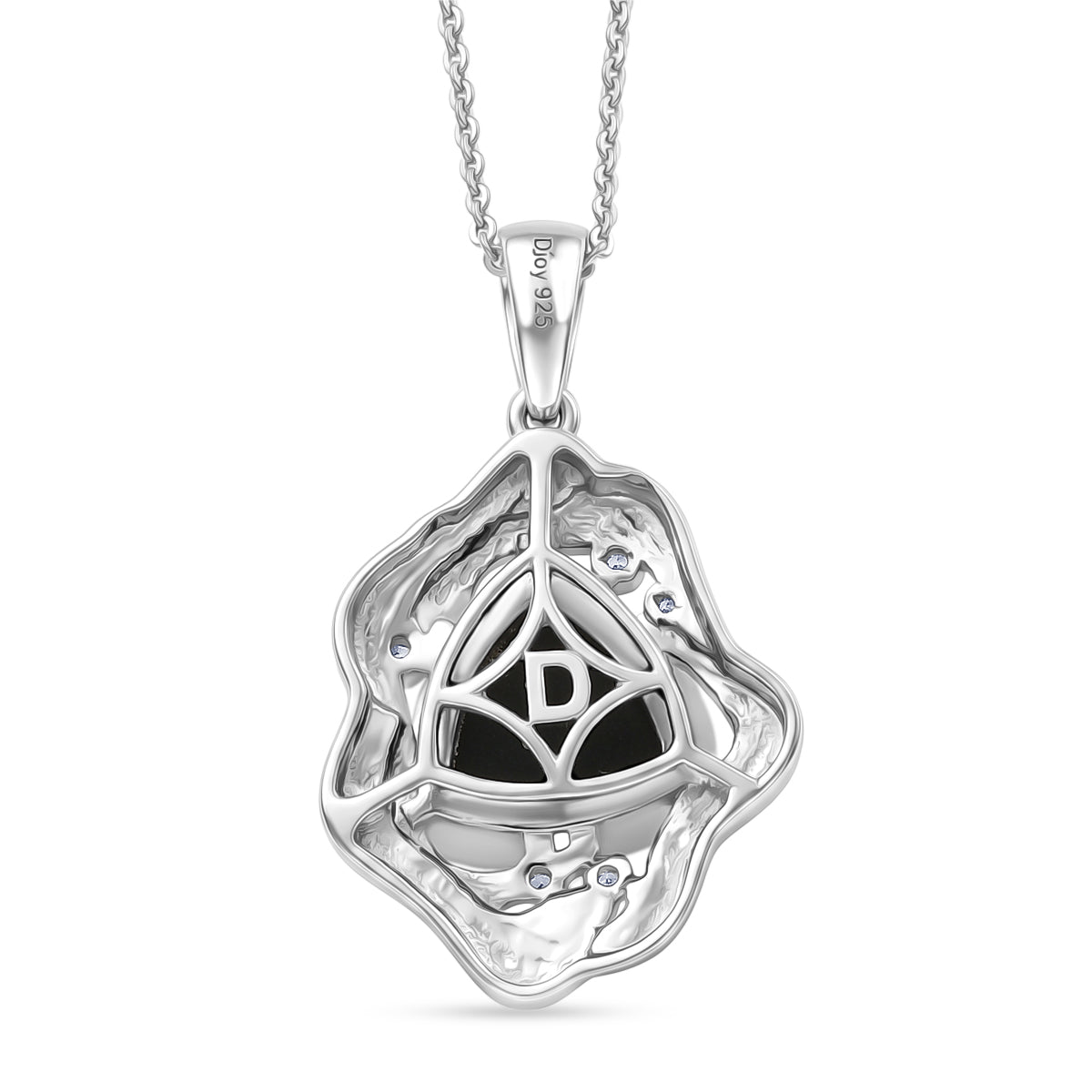 D'Joy - Boulder Opal White Zircon Pendant with Chain (Size 20) in Rhodium Overlay Sterling Silver 2.50 Ct. 4477967 5