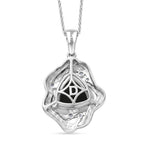 D'Joy - Boulder Opal White Zircon Pendant with Chain (Size 20) in Rhodium Overlay Sterling Silver 2.50 Ct._4477967_4