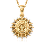Royal Bali Collection - AAA Golden South Sea Pearl (9-11mm) & Natural White Diamond Halo Pendant with Chain (Size 20) in 18K Vermeil Yellow Gold Plated Sterling Silver_4478015_4