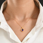 D'Joy - AAA Zambian Amethyst Solitaire Pendant with Chain (Size 20) in Yellow Gold Plated Sterling Silver 1.50 Ct._4478074_1