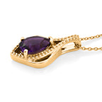 D'Joy - AAA Zambian Amethyst Solitaire Pendant with Chain (Size 20) in Yellow Gold Plated Sterling Silver 1.50 Ct._4478074_3