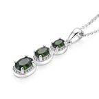 D'Joy - Natural Chrome Diopside Drop Pendant with Chain (Size 20) in Platinum Overlay Sterling Silver_4478679_3