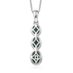 D'Joy - Natural Chrome Diopside Drop Pendant with Chain (Size 20) in Platinum Overlay Sterling Silver_4478679_4