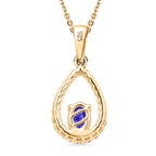 D'Joy - Tanzanite & White Zircon Pendant with Chain (Size 20) in Yellow Gold Plated Sterling Silver_4478972_4