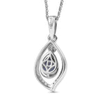 D'Joy - Tanzanite & White Zircon Pendant with Chain (Size 20) in Rhodium Overlay Sterling Silver_4478973_4