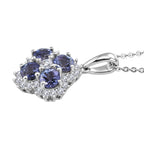 Luxuriant - Tanzanite & Lab Grown Diamond (SI/G-H) Pendant with Chain (Size 20) in Rhodium Overlay Sterling Silver 1.50 Ct._4478977_3