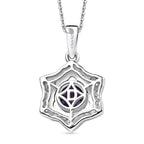 D'Joy - Tanzanite & White Zircon Pendant with Chain (Size 20) in Platinum Overlay & Yellow Gold Plated Sterling Silver_4478979_4