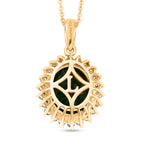 Luxuriant - Natural Chrome Diopside & Lab Grown Diamond (SI/G-H) Halo Pendant with Chain (Size 20) in 18K Vermeil Yellow Gold Plated Sterling Silver 5.25 Ct._4479351_4