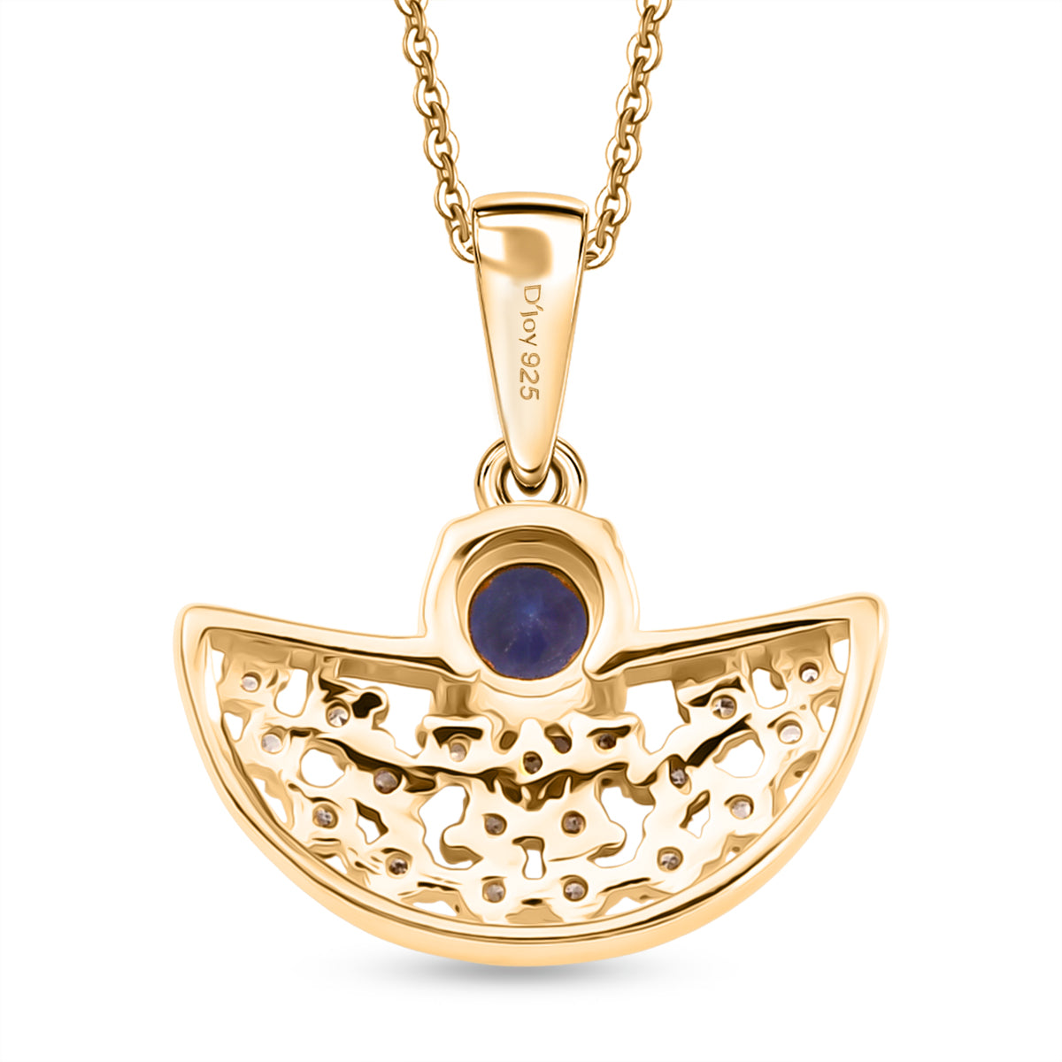 D'Joy - Tanzanite &amp; White Zircon Pendant with Chain (Size 20) in Yellow Gold Plated Sterling Silver V32514446 5