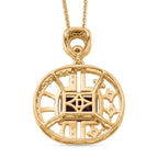 D'Joy - AAA Zambian Amethyst & White Zircon Geometric Circle Pendant with Chain (Size 20) in Yellow Gold Plated Sterling Silver 2.00 Ct._4479650_4
