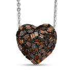 Red Diamond & Blue Sapphire Pendant with Chain (Size - 20) in Rhodium Overlay Sterling Silver 0.40 Ct._4479801