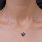 Red Diamond & Blue Sapphire Pendant with Chain (Size - 20) in Rhodium Overlay Sterling Silver 0.40 Ct._4479801_1