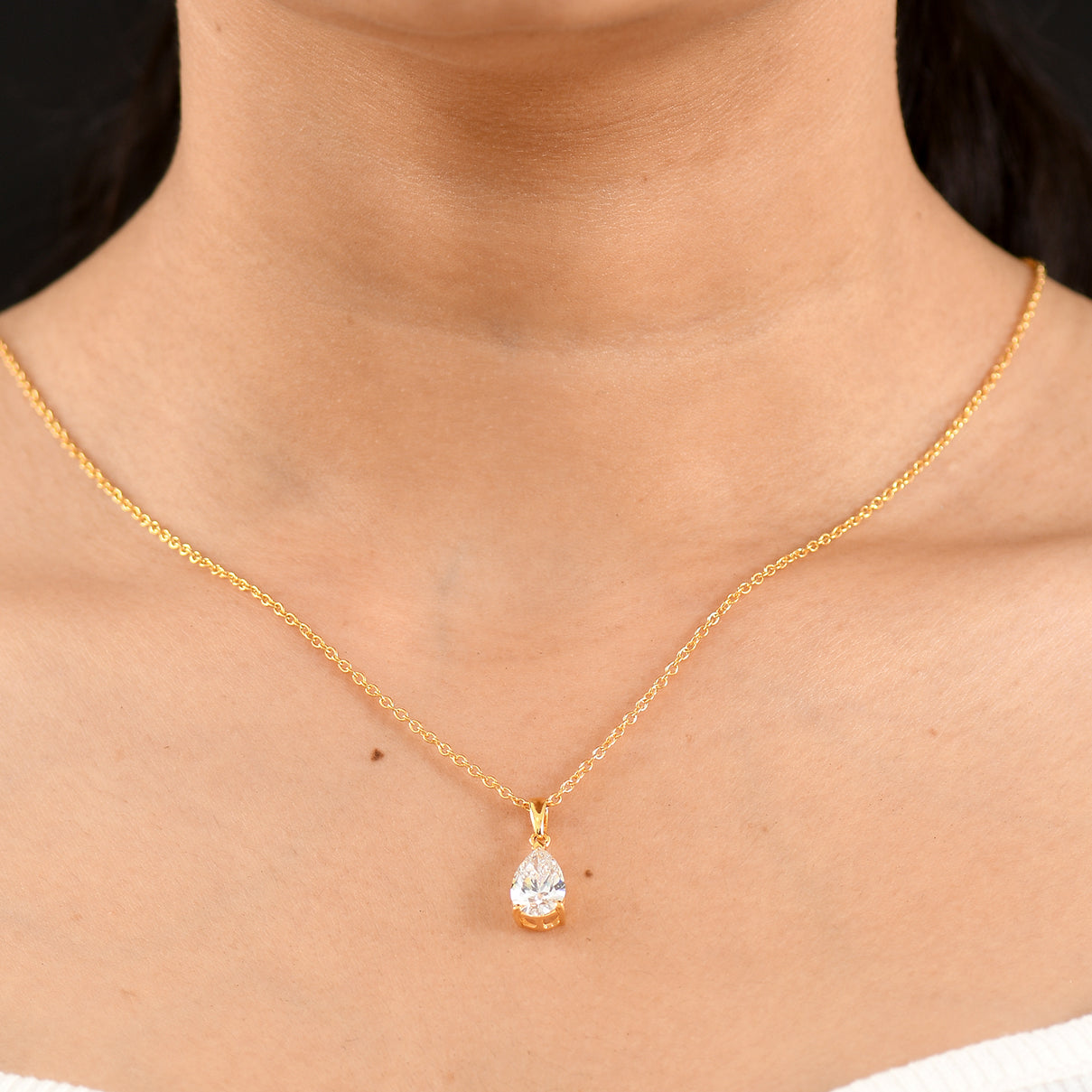 Luxuriant - SGL Certified Lab Grown Diamond (SI/G-H) Solitaire Pendant with Chain (Size 20) in 18K Vermeil Yellow Gold Plated Sterling Silver 2.00 Ct. 4480308 2