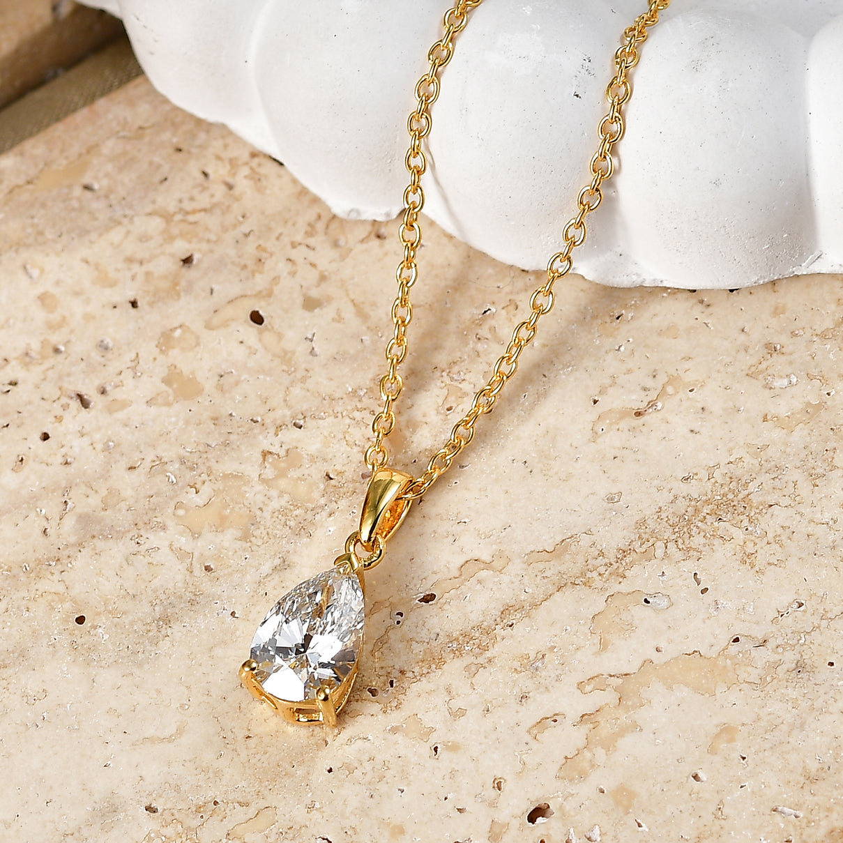 Luxuriant - SGL Certified Lab Grown Diamond (SI/G-H) Solitaire Pendant with Chain (Size 20) in 18K Vermeil Yellow Gold Plated Sterling Silver 2.00 Ct. 4480308 3