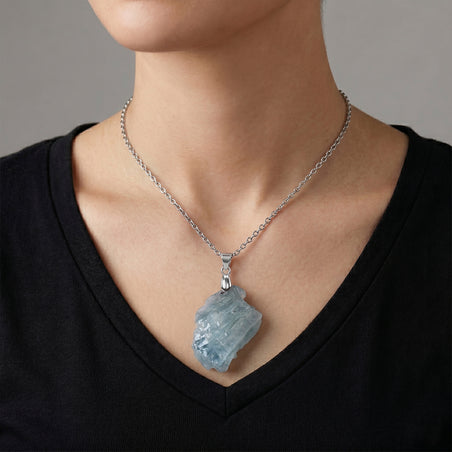 Aquamarine Pendant with Chain (Size 20) 63.00 Ct. 4480789 2