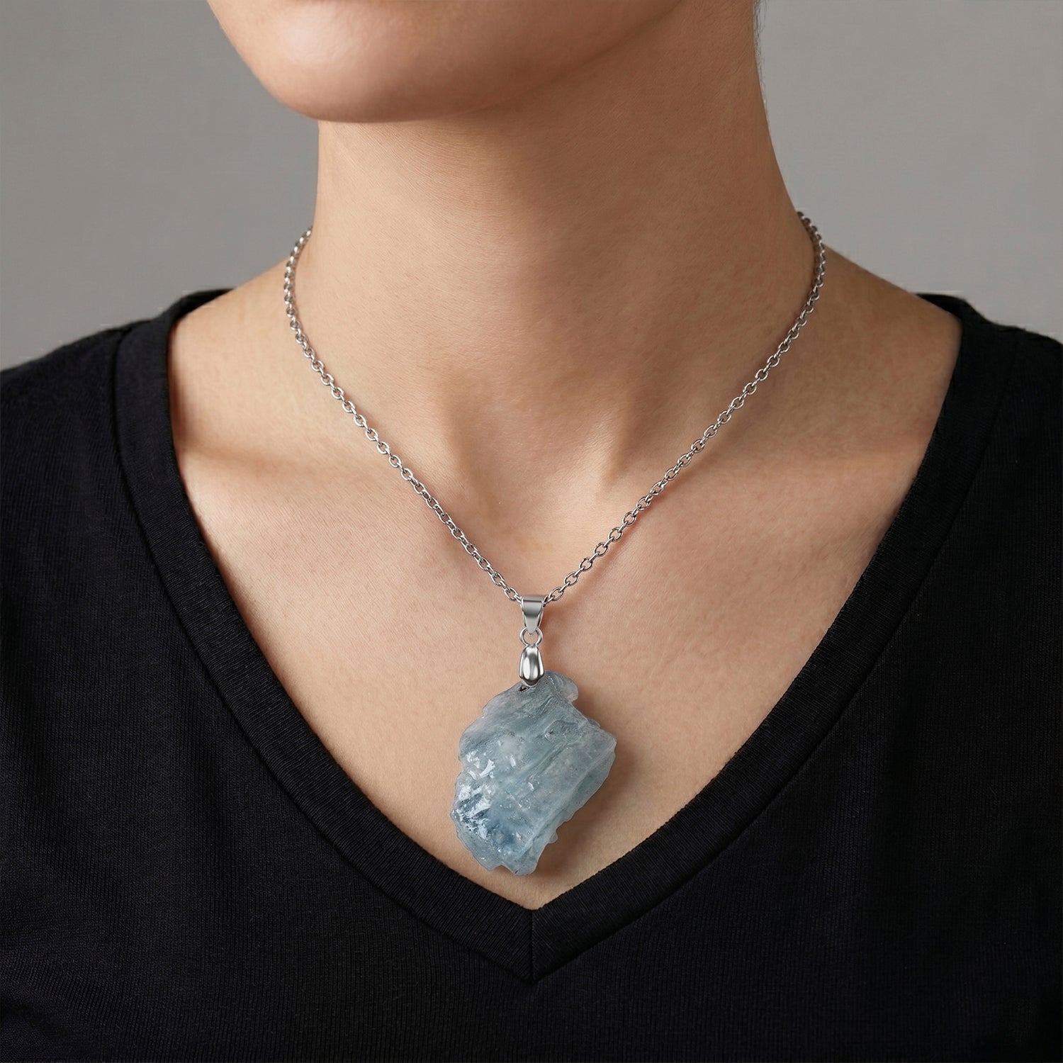 Aquamarine Pendant with Chain (Size 20) 63.00 Ct. V32360515 2