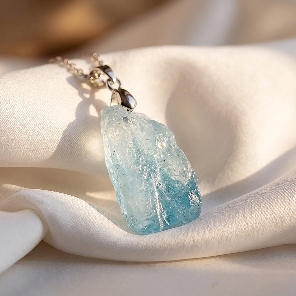 Aquamarine Pendant with Chain (Size 20) 33.00 Ct.