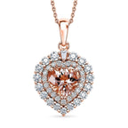 Morganite,  Moissanite Pendant with Torn Chain 19DC (Size 18) in 18K RG Vermeil Sterling Silver 0.54 ct  2.040  Ct._4480972