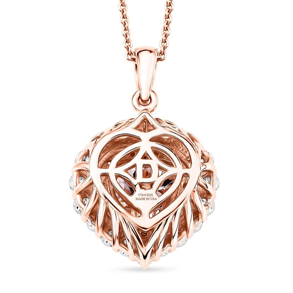 Morganite,  Moissanite Pendant with Torn Chain 19DC (Size 18) in 18K RG Vermeil Sterling Silver 0.54 ct  2.040  Ct._4480972_4