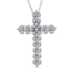Luxuriant - Lab Grown Diamond (SI/G-H) Cross Pendant with (Size 18+2 Ext) in Rhodium Overlay Sterling Silver 1.00 Ct._4481123