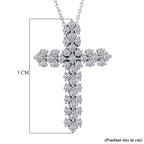 Luxuriant - Lab Grown Diamond (SI/G-H) Cross Pendant with (Size 18+2 Ext) in Rhodium Overlay Sterling Silver 1.00 Ct._4481123_5