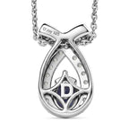 D'Joy - Tanzanite & White Zircon Drop Pendant with Chain (Size 20) in Platinum Overlay Sterling Silver_4481404_4