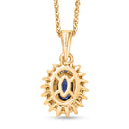 Tanzanite,  Champagne Diamond,  White Diamond Pendant with Chain (Size 20) in 18K YG Vermeil Sterling Silver 0.16 ct  0.640  Ct._4481406_4