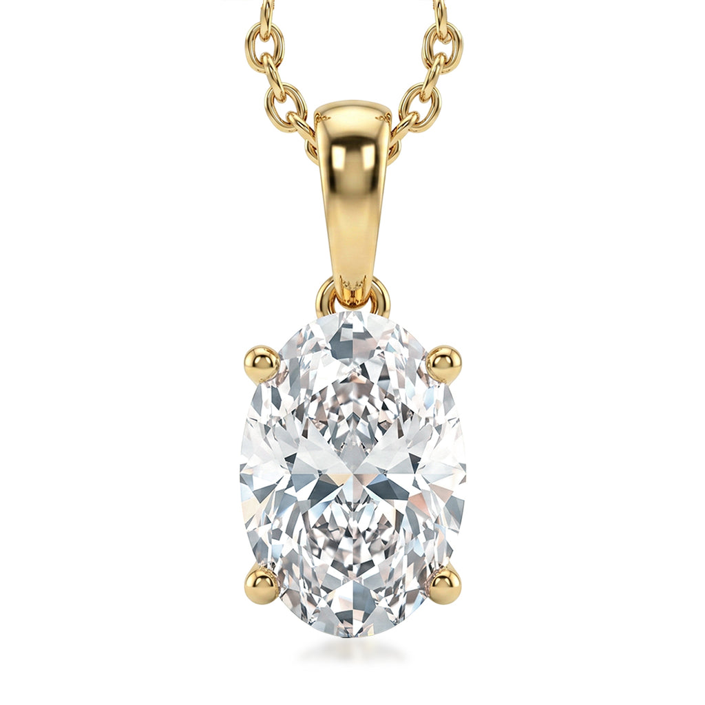 Luxuriant - SGL Certified Lab Grown Diamond (SI/G-H) Pendant with Chain (Size 20) in 18K Vermeil Yellow Gold Plated Sterling Silver 2.00 Ct._4481435