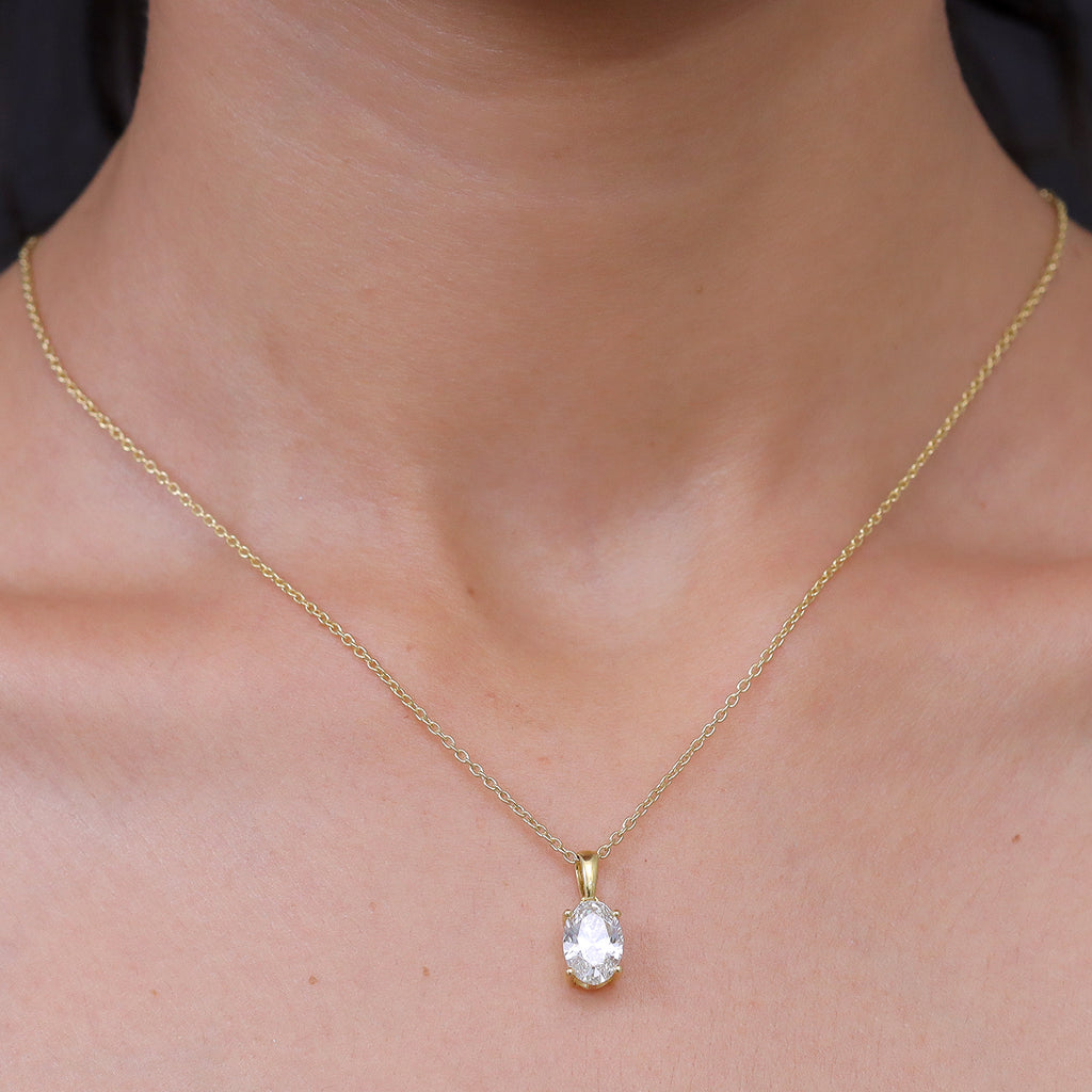 Luxuriant - SGL Certified Lab Grown Diamond (SI/G-H) Pendant with Chain (Size 20) in 18K Vermeil Yellow Gold Plated Sterling Silver 2.00 Ct._4481435_1