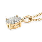 Luxuriant - SGL Certified Lab Grown Diamond (SI/G-H) Solitaire Pendant with Chain (Size 20) in 18K Vermeil Yellow Gold Plated Sterling Silver 2.00 Ct._4481435_3