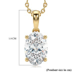 Luxuriant - SGL Certified Lab Grown Diamond (SI/G-H) Solitaire Pendant with Chain (Size 20) in 18K Vermeil Yellow Gold Plated Sterling Silver 2.00 Ct._4481435_5