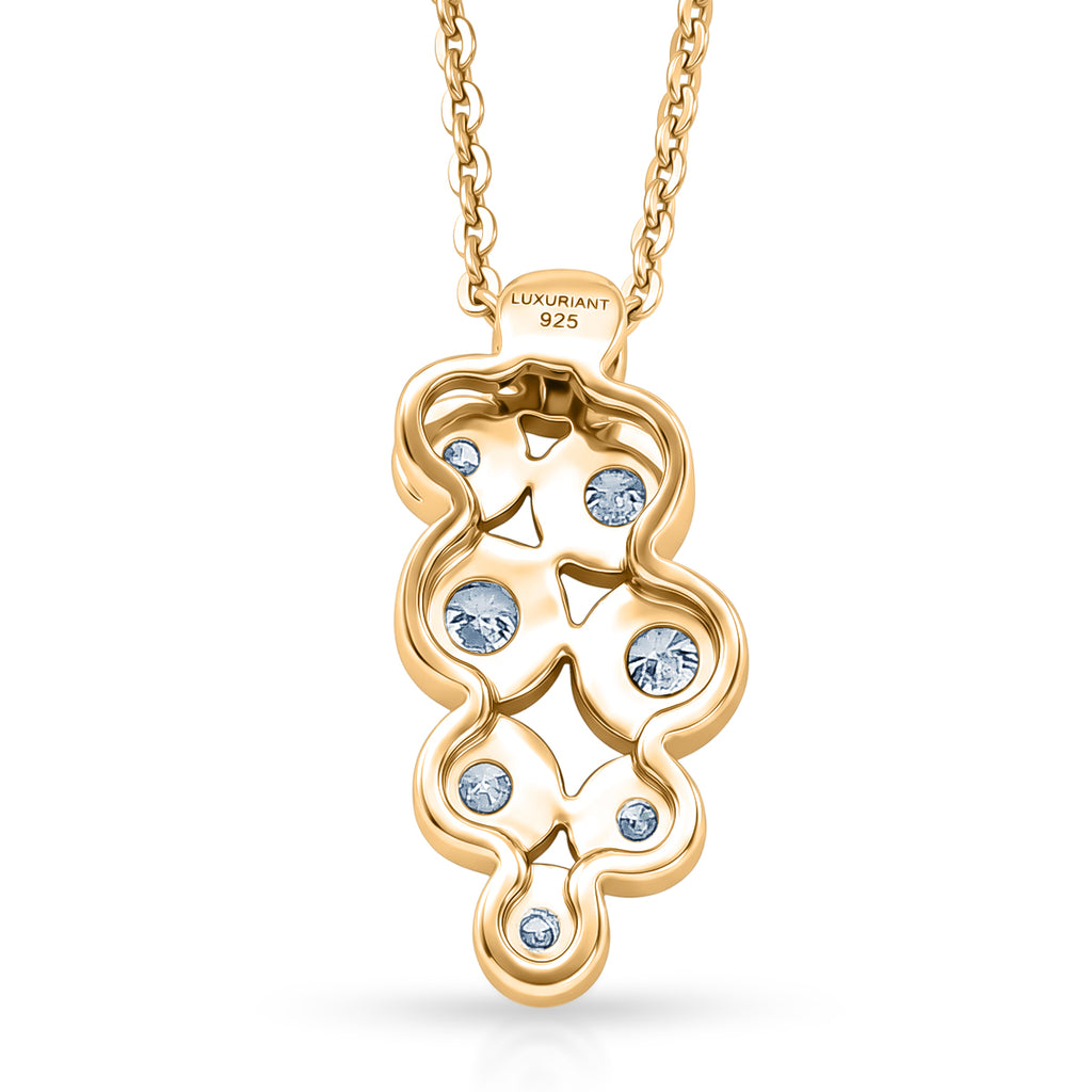 Luxuriant - Lab Grown Diamond (SI/G-H) Cluster Drop Pendant with Chain (Size 20) in 18K Vermeil Yellow Gold Plated Sterling Silver 0.33 Ct._4481683_4