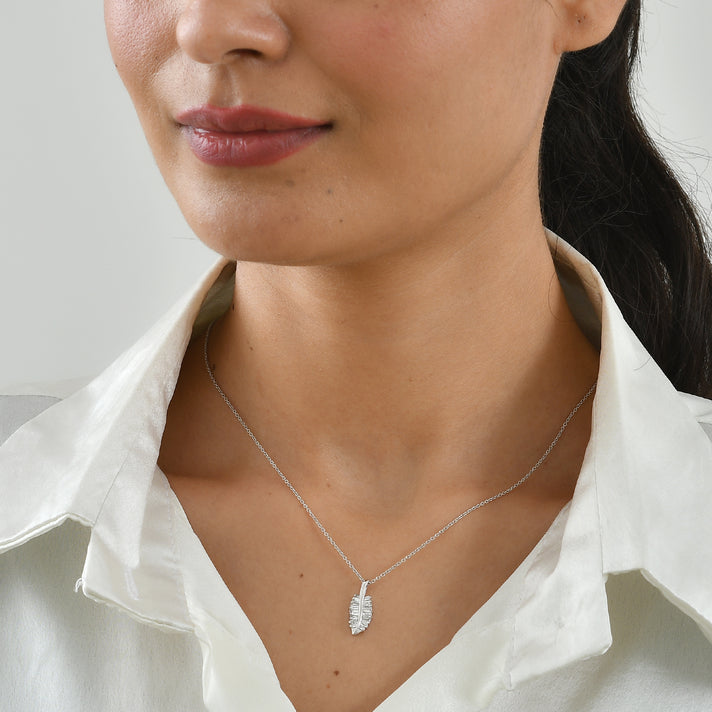 Rachel Galley - SGL Certified Lab Grown Diamond (SI-G-H) Pendant with Chain (Size 20) in Rhodium Overlay Sterling Silver 0.50 Ct. 4481721 2